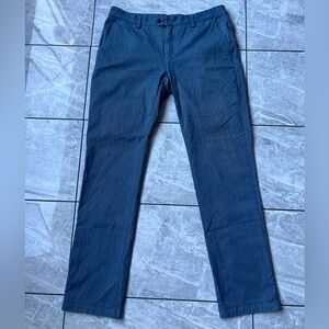 Ted Baker London Men’s Dark Blue Check Dress Pants 100% Cotton Shell Sz 36L